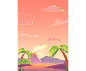 노을 화산 배경