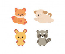 동물(강아지,너구리,여우,토끼)