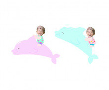 돌고래 타는 아이 합성이미지