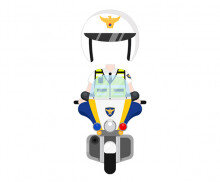 오토바이 탄 교통 경찰 합성이미지