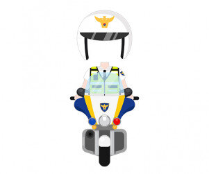 오토바이 탄 교통 경찰 합성이미지