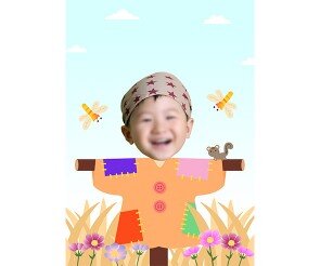가을 허수아비 합성 표지