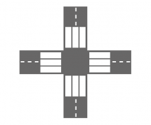 횡단보도 있는 사거리 도로