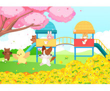 놀이터 봄 배경