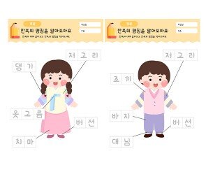 한복의 명칭을 알아보아요