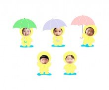 우비 입은 아이 합성이미지