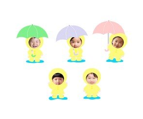 우비 입은 아이 합성이미지