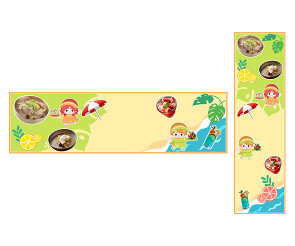 시원한 여름 음식 가게 가로 세로 배너(문구없음)