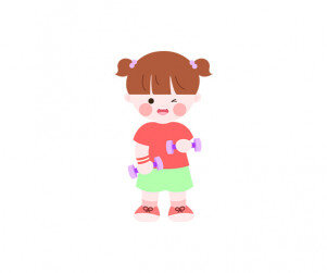 아령 드는 여아