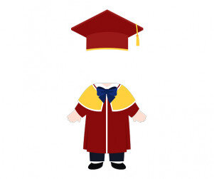 졸업 가운 입은 아이 합성이미지