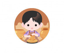 도자기 만드는 아이 라벨(남아)