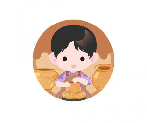 도자기 만드는 아이 라벨(남아)
