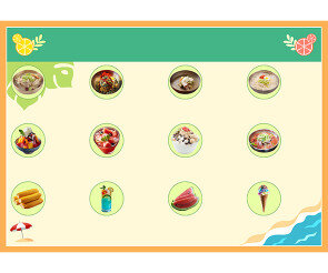 여름 음식 가게 대형 메뉴판(문구없음)