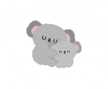 아기 코알라와 엄마 코알라