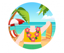 하와이안 합성 라벨