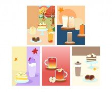 가을 카페 광고 포스터(문구없음)