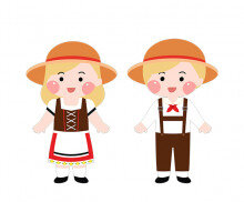 스위스 전통의상 입은 아이