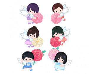 꽃 든 큐피드(천사)