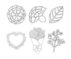 카네이션, 안개꽃 색칠 모음