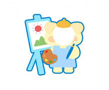 그림 그리는 강아지 합성이미지