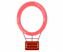 연빨강 열기구 가랜드