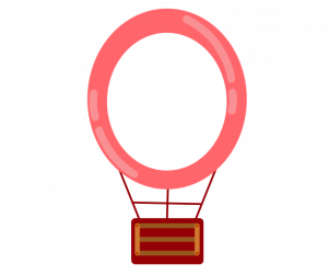 연빨강 열기구 가랜드