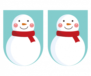 겨울이 왔어요 눈사람 가랜드 개별도안