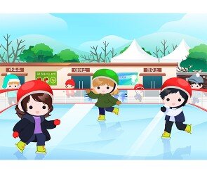 야외 스케이트장 배경