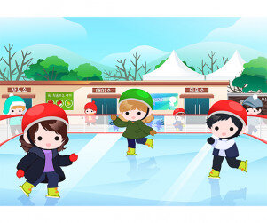 야외 스케이트장 배경