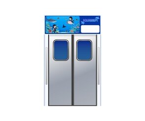 지하철 문(광고판 있는)