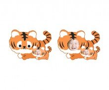 아기 호랑이와 엄마 호랑이 합성이미지