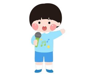 노래 부르는 남자 아이