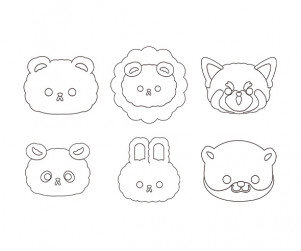 동물 얼굴 색칠 모음(곰,수달,레서판다,사자,판다,토끼)