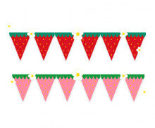 딸기 깃발 가랜드