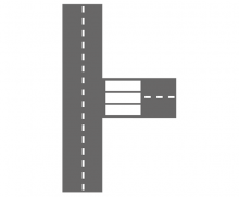 횡단보도 있는 삼거리 도로