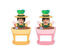 화분 속 아이 화분 합성 이름표