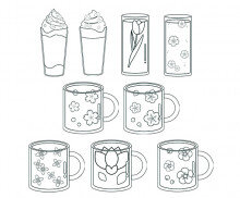 꽃잎 음료 색칠 모음