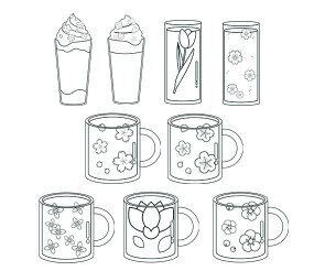 꽃잎 음료 색칠 모음