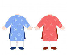 베트남 전통의상 입은 아이 합성이미지