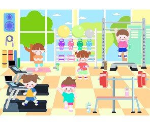 헬스장 놀이 배경