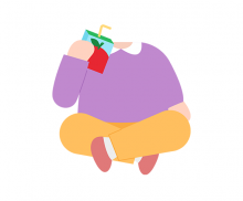 음료수 먹는 아이 합성이미지