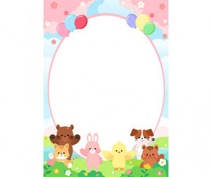 동물 숲속 테두리