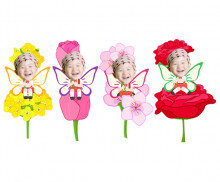 꽃에 앉아있는 아이 합성이미지