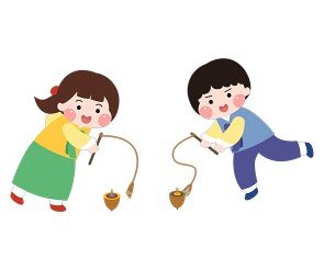 팽이치기하는 아이들