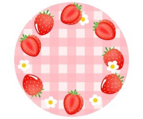 딸기 체크 라벨