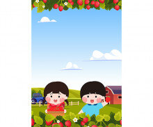 딸기농장과 아이들 배경