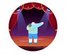 무대 합성 라벨