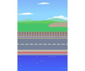 도로 배경 세로(자동차 없는)