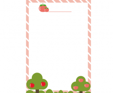 복숭아 배경 테두리