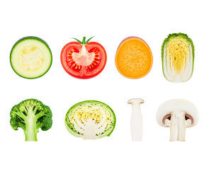 채소 단면(양배추,브로콜리,새송이,양송이,배추,고구마,애호박,토마토)